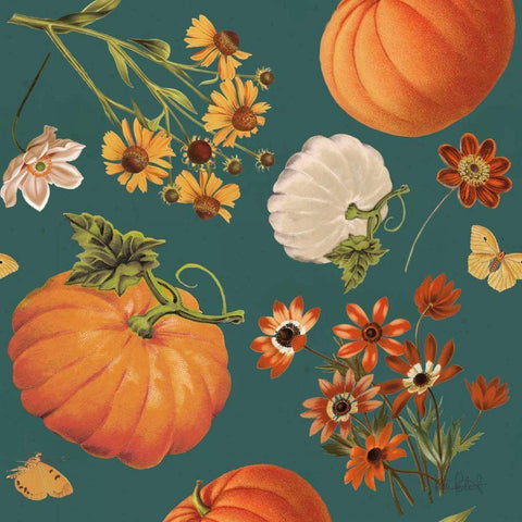 Fall Garden Step 01B White Modern Wood Framed Art Print with Double Matting by Pertiet, Katie
