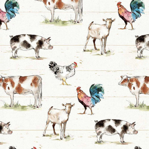 Down on the Farm Step 01A White Modern Wood Framed Art Print with Double Matting by Tavoletti, Anne