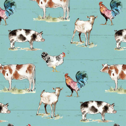 Down on the Farm Step 01C White Modern Wood Framed Art Print with Double Matting by Tavoletti, Anne