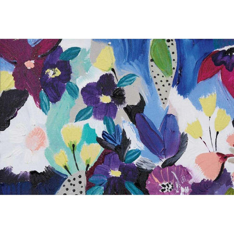 Happy Flower Bar I White Modern Wood Framed Art Print by Davis, Joan E.