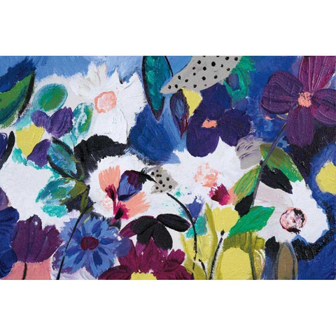 Happy Flower Bar III Black Modern Wood Framed Art Print with Double Matting by Davis, Joan E.