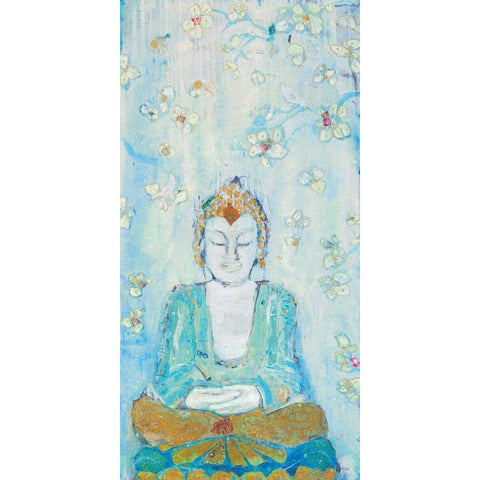 Buddha White Modern Wood Framed Art Print by Day, Kellie