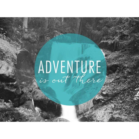 Adventure is Out There v2 Gold Ornate Wood Framed Art Print with Double Matting by Marshall, Laura