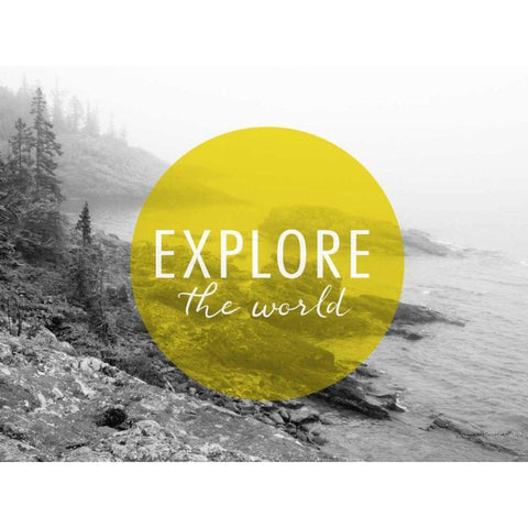 Explore the World v2 White Modern Wood Framed Art Print by Marshall, Laura