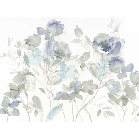 Cool Roses Shadows White Modern Wood Framed Art Print by Nai, Danhui