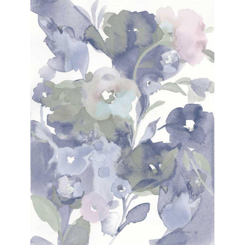 Jewel Garden I Blue Black Modern Wood Framed Art Print by Nai, Danhui