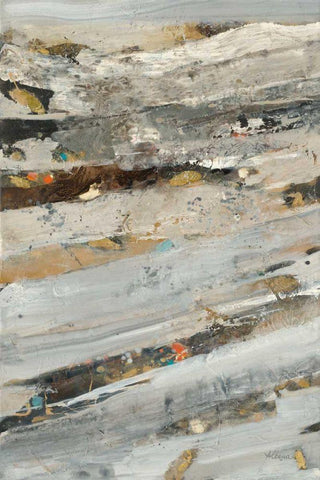 Lots of Layers I Black Ornate Wood Framed Art Print with Double Matting by Hristova, Albena