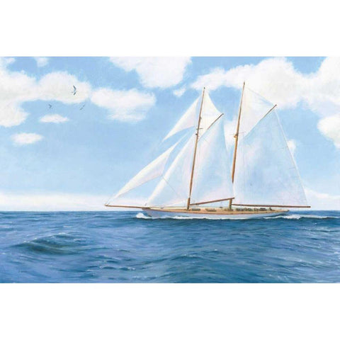 Majestic Sailboat White Modern Wood Framed Art Print by Wiens, James