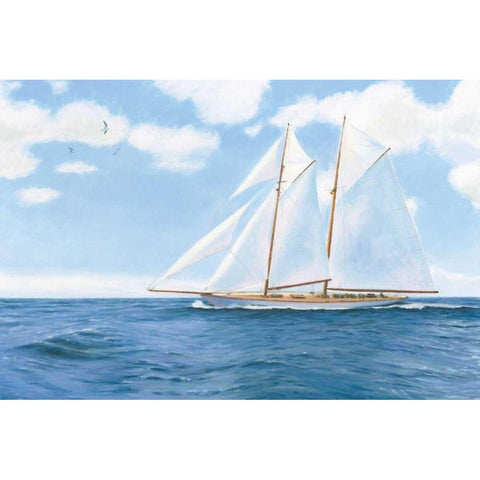 Majestic Sailboat Gold Ornate Wood Framed Art Print with Double Matting by Wiens, James