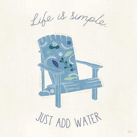 Otomi Lake VIII White Modern Wood Framed Art Print with Double Matting by Charron, Veronique