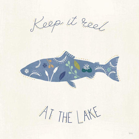 Otomi Lake IX White Modern Wood Framed Art Print with Double Matting by Charron, Veronique