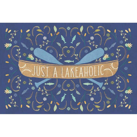 Otomi Lake I Dark Gold Ornate Wood Framed Art Print with Double Matting by Charron, Veronique