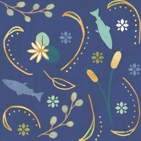 Otomi Lake Step 02B Gold Ornate Wood Framed Art Print with Double Matting by Charron, Veronique