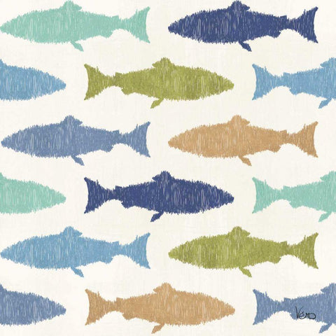 Otomi Lake Step 05A White Modern Wood Framed Art Print with Double Matting by Charron, Veronique