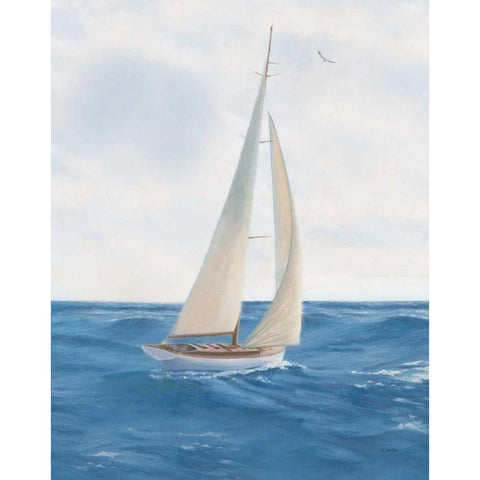 A Day at Sea I White Modern Wood Framed Art Print by Wiens, James