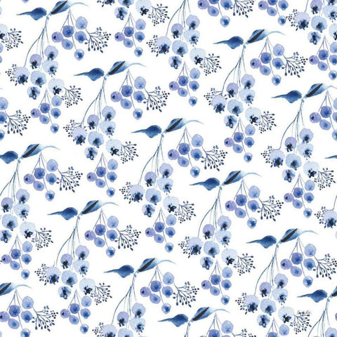 Delft Delight Pattern IV White Modern Wood Framed Art Print with Double Matting by Rice, Kristy