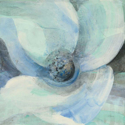 Moonlight Magnolia II Black Modern Wood Framed Art Print with Double Matting by Hristova, Albena