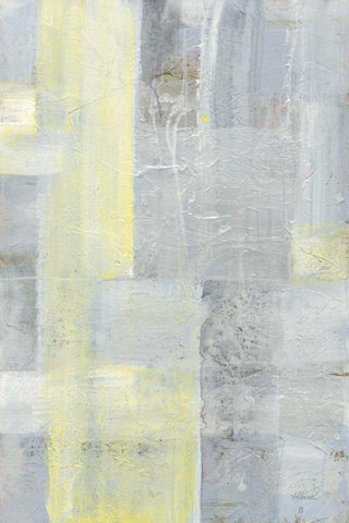 Patchwork Abstract II White Modern Wood Framed Art Print with Double Matting by Hristova, Albena