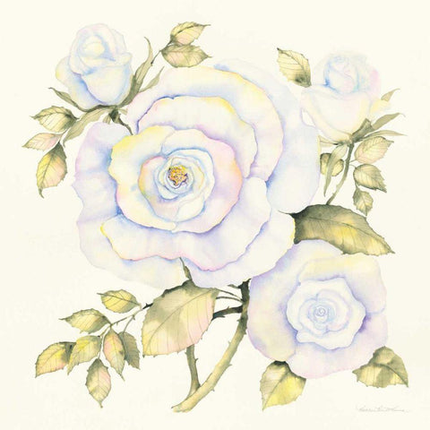 Roses Gold Ornate Wood Framed Art Print with Double Matting by McKenna, Kathleen Parr