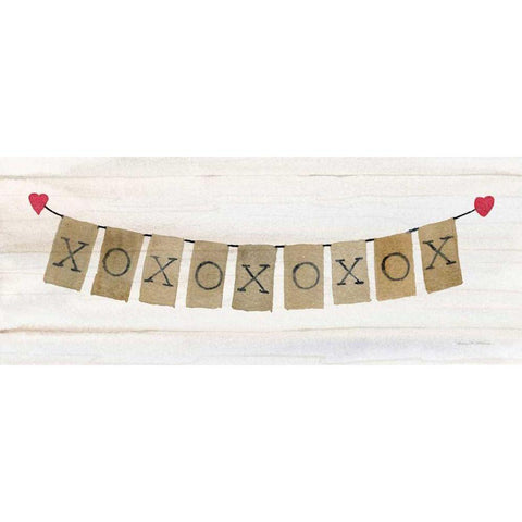 Rustic Valentine Banner I Gold Ornate Wood Framed Art Print with Double Matting by McKenna, Kathleen Parr