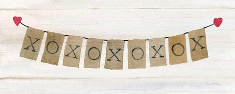 Rustic Valentine Banner I White Modern Wood Framed Art Print with Double Matting by McKenna, Kathleen Parr