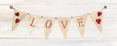 Rustic Valentine Banner II Black Ornate Wood Framed Art Print with Double Matting by McKenna, Kathleen Parr