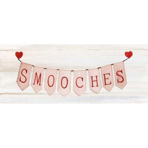 Rustic Valentine Banner III White Modern Wood Framed Art Print by McKenna, Kathleen Parr