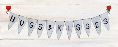 Rustic Valentine Banner IV White Modern Wood Framed Art Print with Double Matting by McKenna, Kathleen Parr