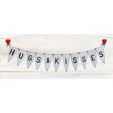 Rustic Valentine Banner IV Gold Ornate Wood Framed Art Print with Double Matting by McKenna, Kathleen Parr