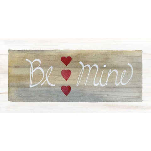 Rustic Valentine Be Mine Gold Ornate Wood Framed Art Print with Double Matting by McKenna, Kathleen Parr