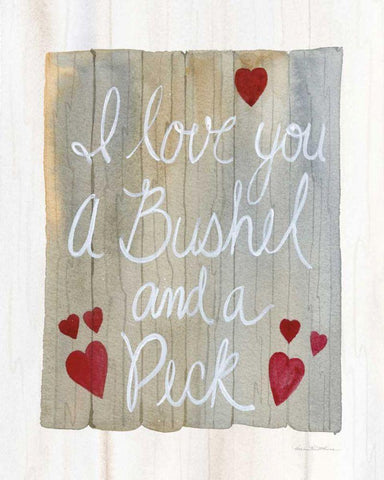 Rustic Valentine Bushel and a Peck Black Ornate Wood Framed Art Print with Double Matting by McKenna, Kathleen Parr