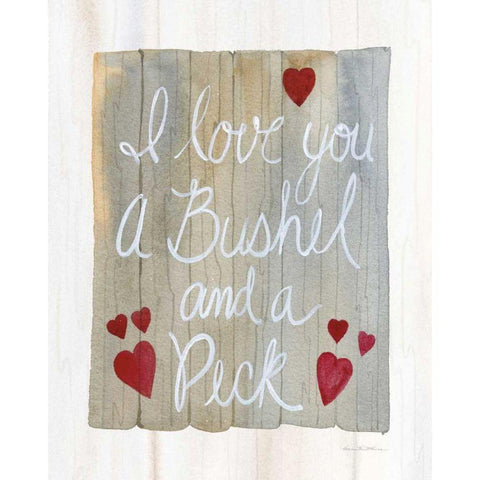 Rustic Valentine Bushel and a Peck Gold Ornate Wood Framed Art Print with Double Matting by McKenna, Kathleen Parr