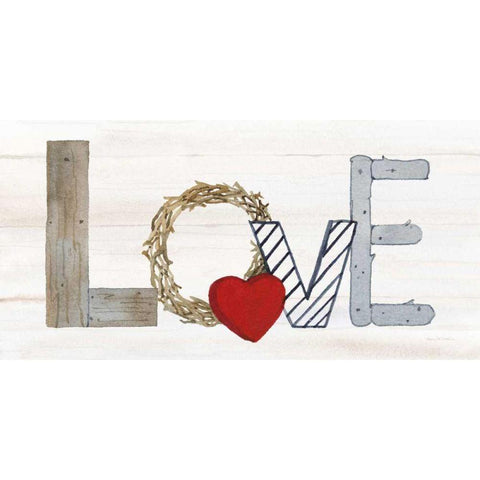 Rustic Valentine Love Black Modern Wood Framed Art Print with Double Matting by McKenna, Kathleen Parr