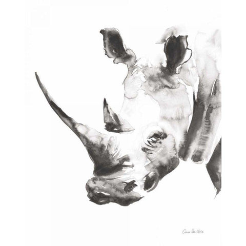 Rhino Gray Crop White Modern Wood Framed Art Print by Valle, Aimee Del