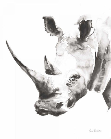 Rhino Gray Crop White Modern Wood Framed Art Print with Double Matting by Valle, Aimee Del