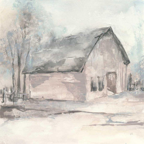 Barn I Black Ornate Wood Framed Art Print with Double Matting by Paschke, Chris