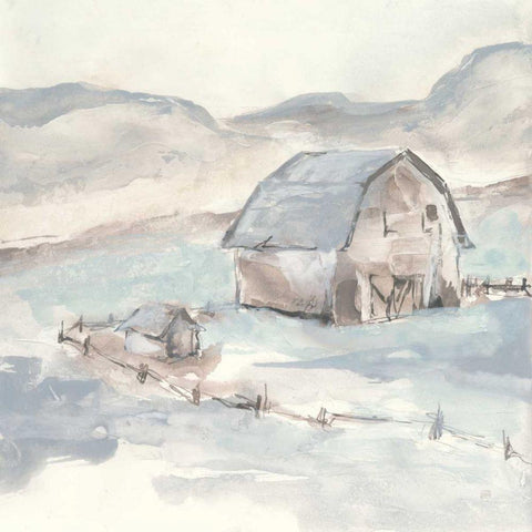 Barn IV Gold Ornate Wood Framed Art Print with Double Matting by Paschke, Chris