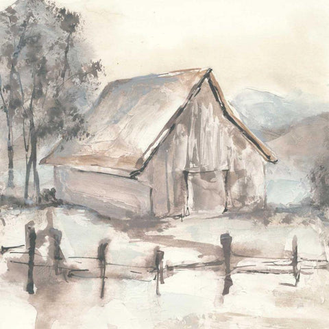 Barn VII White Modern Wood Framed Art Print by Paschke, Chris