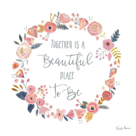 It Takes Two IV Black Ornate Wood Framed Art Print with Double Matting by Zaman, Farida