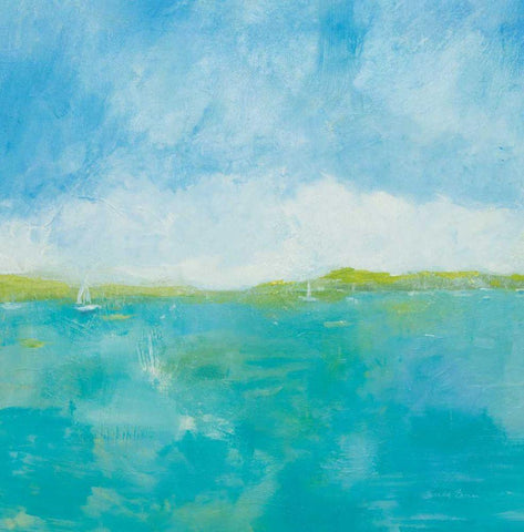 Sunny Day White Modern Wood Framed Art Print with Double Matting by Zaman, Farida