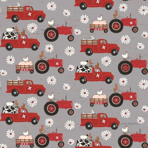 Country Roads Step 02C White Modern Wood Framed Art Print with Double Matting by Marshall, Laura