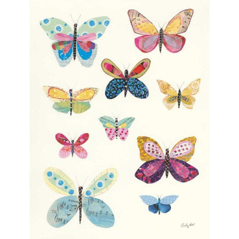 Butterfly Charts I White Modern Wood Framed Art Print by Prahl, Courtney