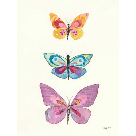 Butterfly Charts III White Modern Wood Framed Art Print by Prahl, Courtney