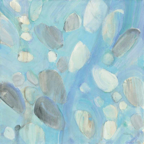 Running Water White Modern Wood Framed Art Print with Double Matting by Hristova, Albena