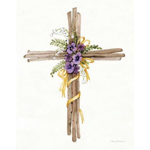 Easter Blessing Cross I Black Modern Wood Framed Art Print by McKenna, Kathleen Parr