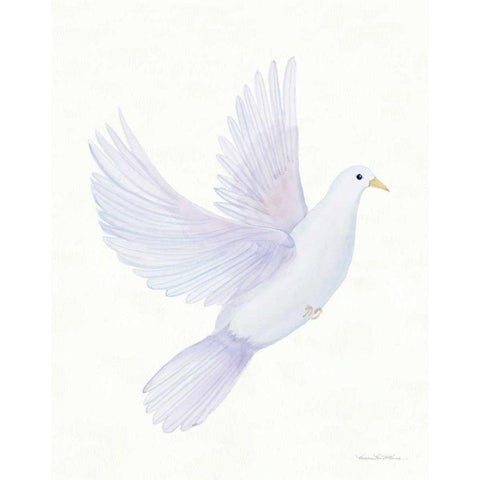 Easter Blessing Dove I White Modern Wood Framed Art Print by McKenna, Kathleen Parr
