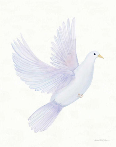 Easter Blessing Dove I Black Ornate Wood Framed Art Print with Double Matting by McKenna, Kathleen Parr
