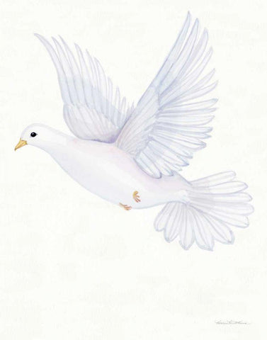 Easter Blessing Dove II White Modern Wood Framed Art Print with Double Matting by McKenna, Kathleen Parr