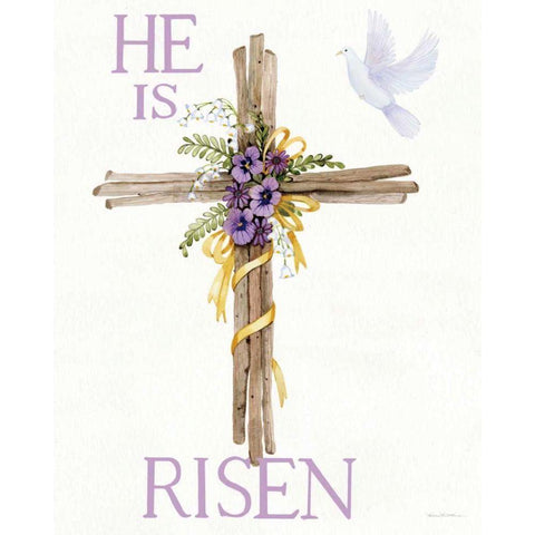 Easter Blessing Saying III with Cross White Modern Wood Framed Art Print by McKenna, Kathleen Parr