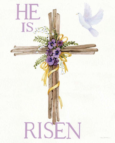 Easter Blessing Saying III with Cross Black Ornate Wood Framed Art Print with Double Matting by McKenna, Kathleen Parr